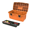 19 in. Plastic Tool Box with Metal Latches and Removable Tool Tray