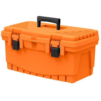 19 in. Plastic Tool Box with Metal Latches and Removable Tool Tray